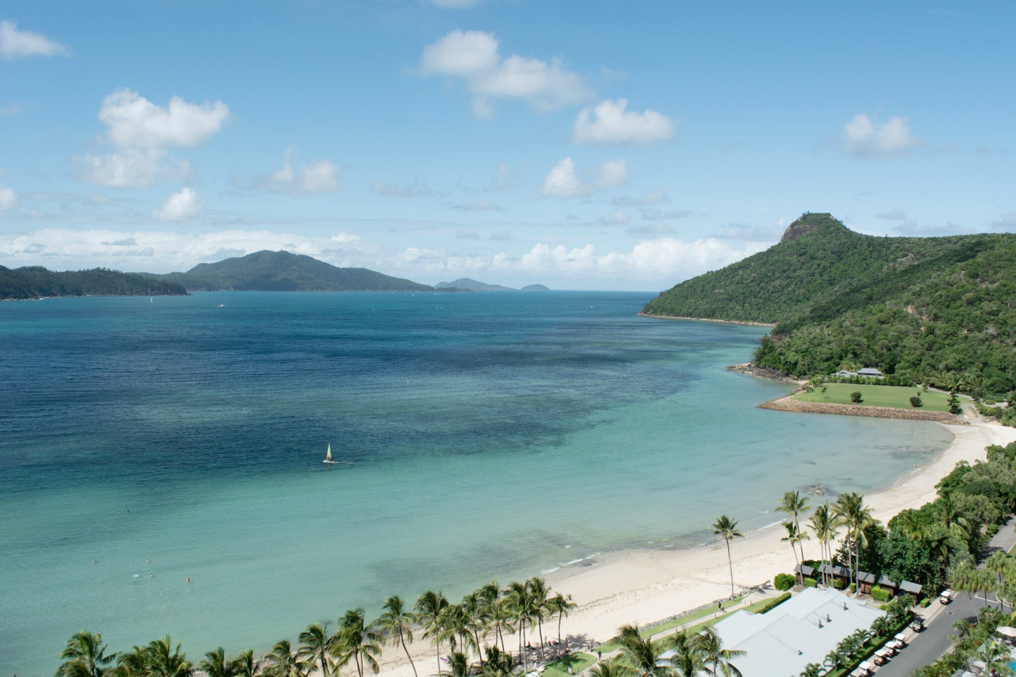 Tropical beach with palm trees and turquoise water