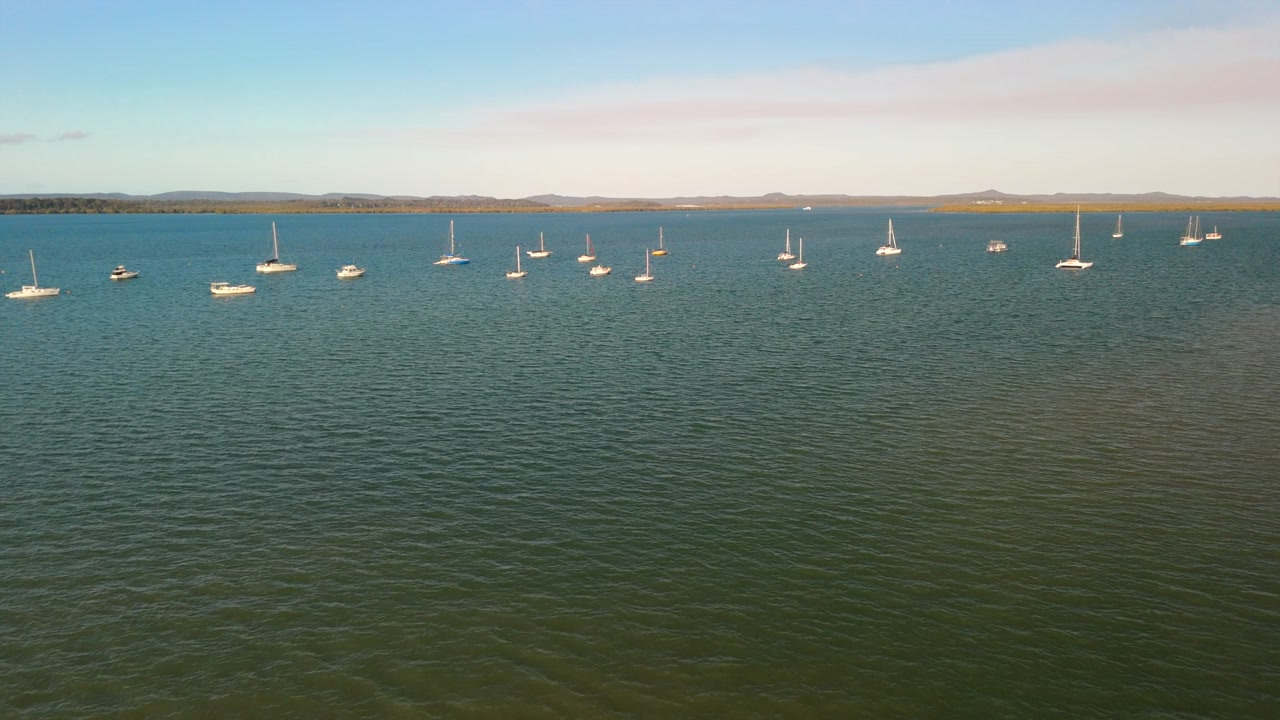 Drone over water at redland bay