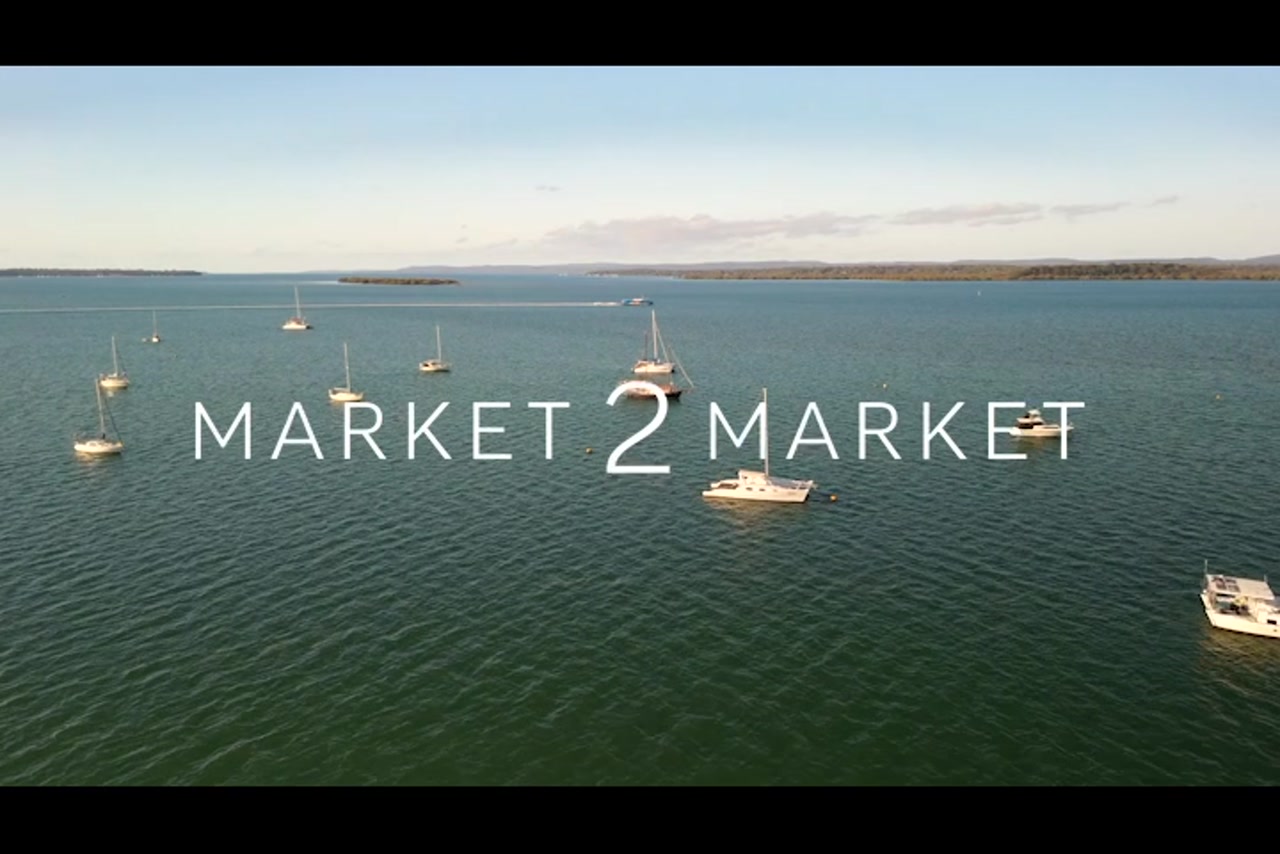 Aerial View over Boats on Moreton Bay, Redland City