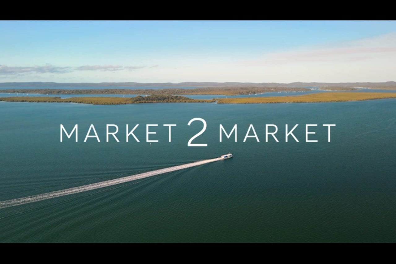 Aerial View over Boat on Moreton Bay, Redland City