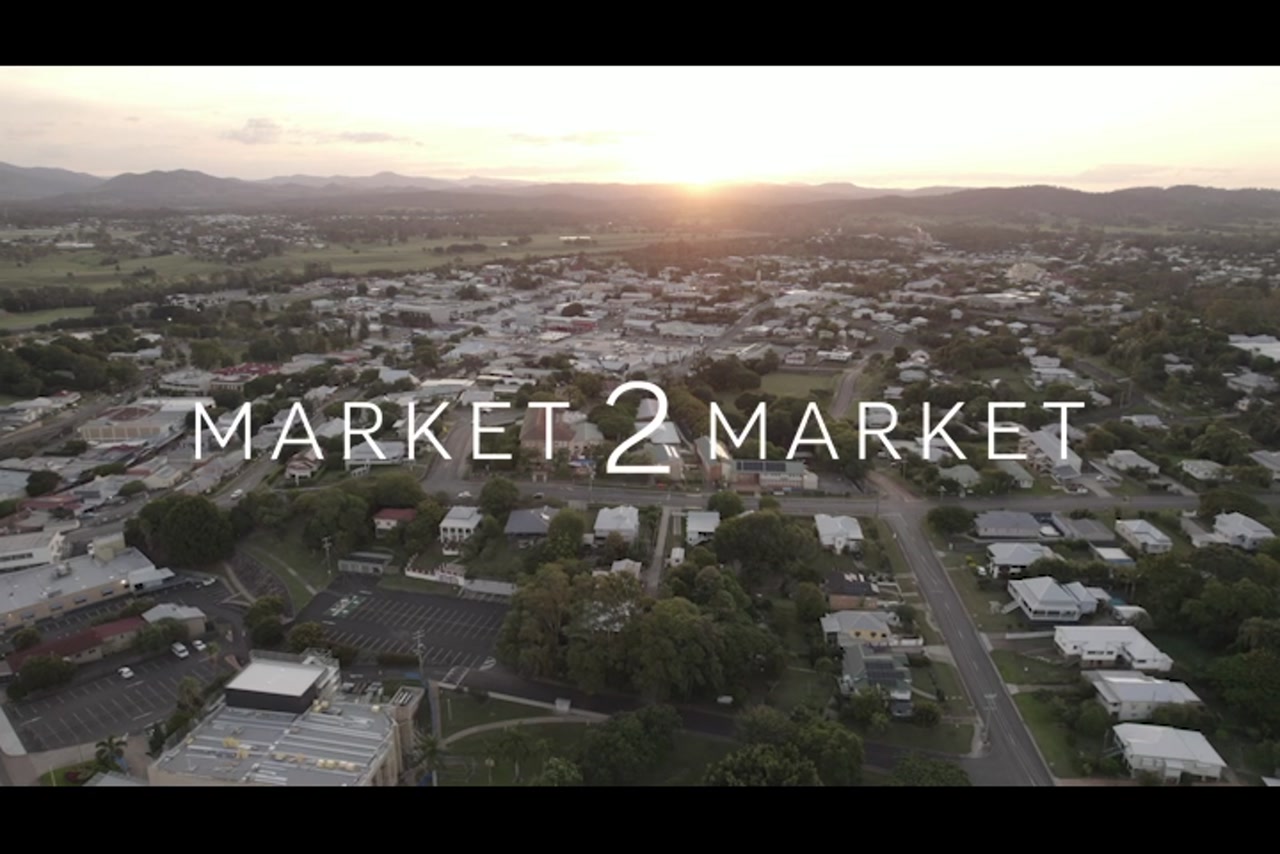 Aerial View Over Gympie at Sunset