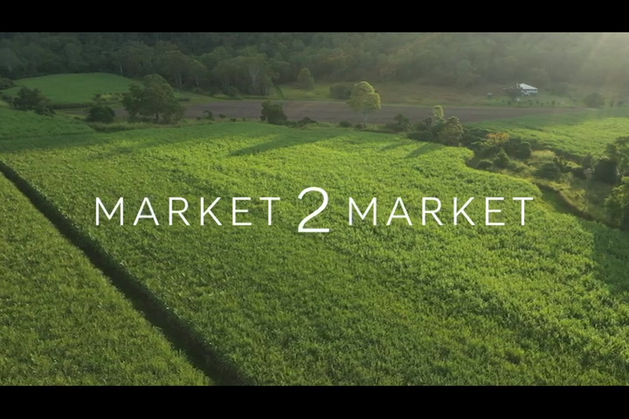 Aerial Footage over rural, agricultural fields in Mackay