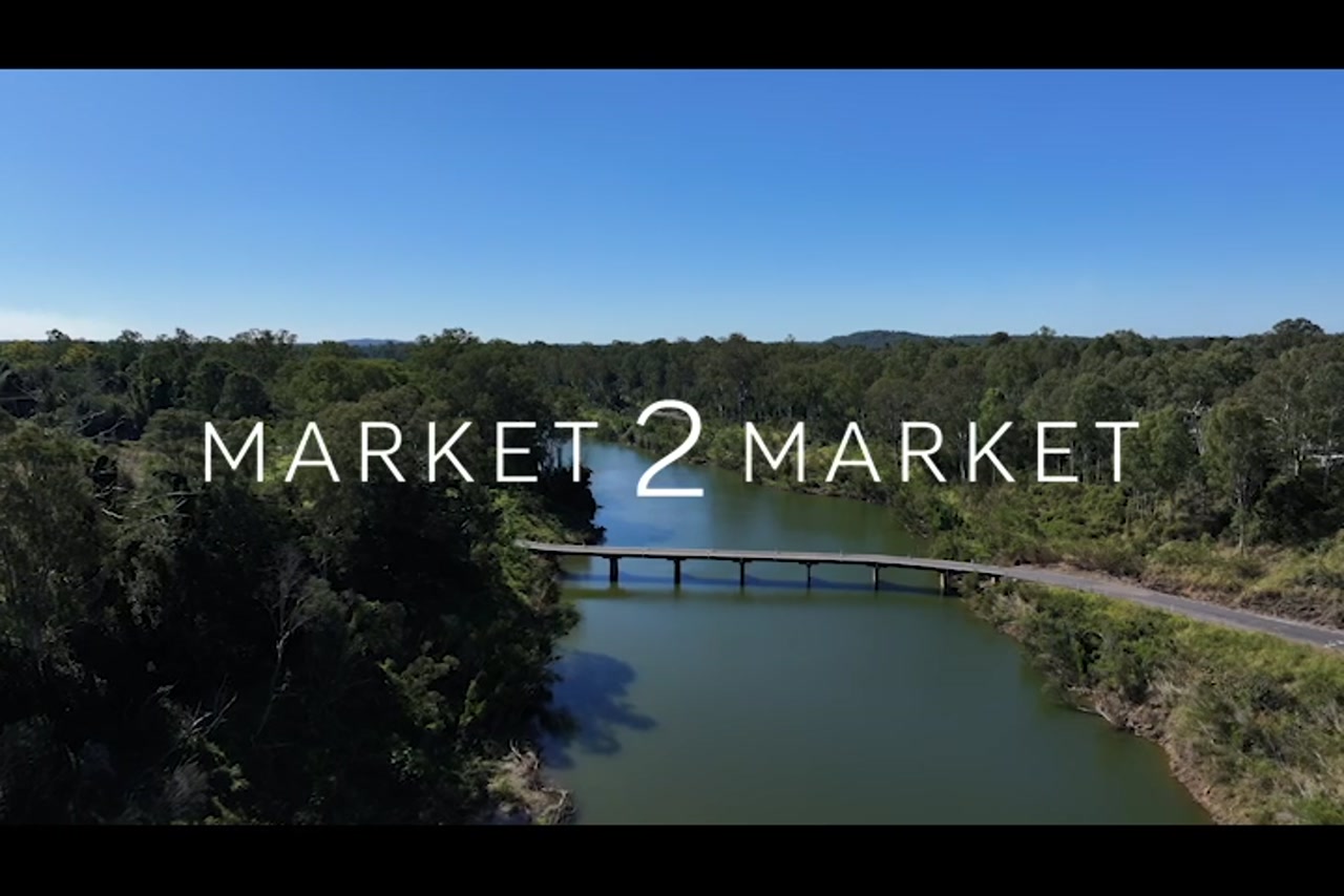 Aerial footage of Bridge Over Mary River in Tiaro