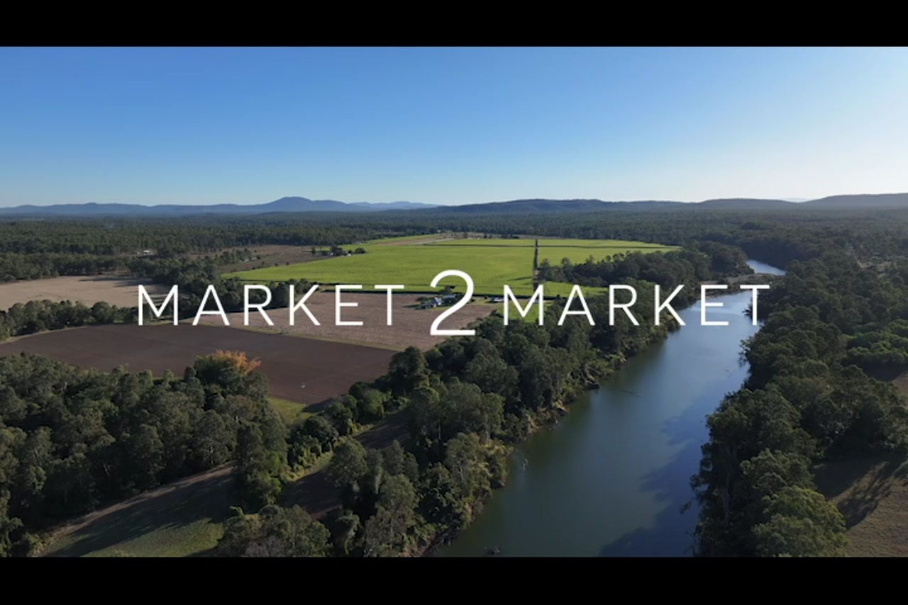 Aerial footage over Mary River and Agricultural Fields in the Wide Bay Region