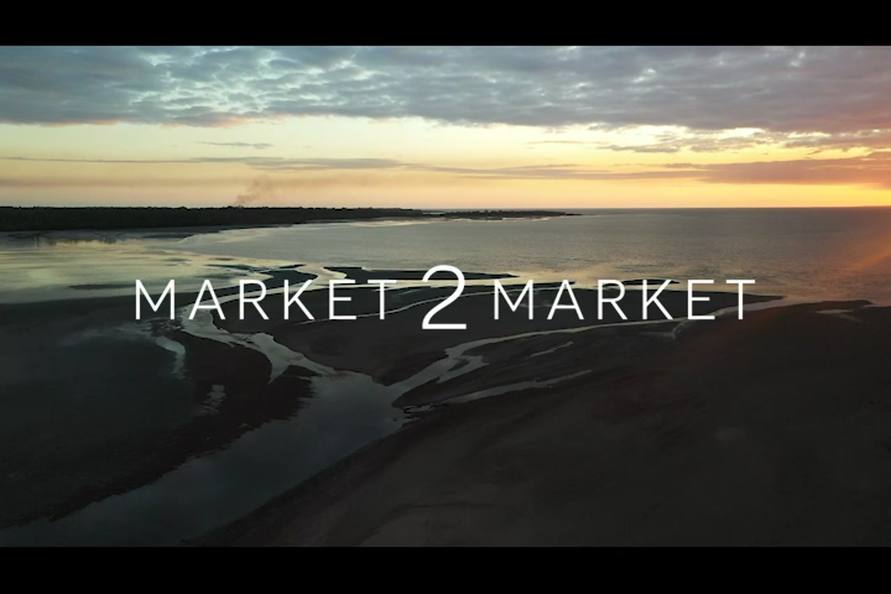 Aerial footage of sunset over river & ocean in Western Cape region – 0293