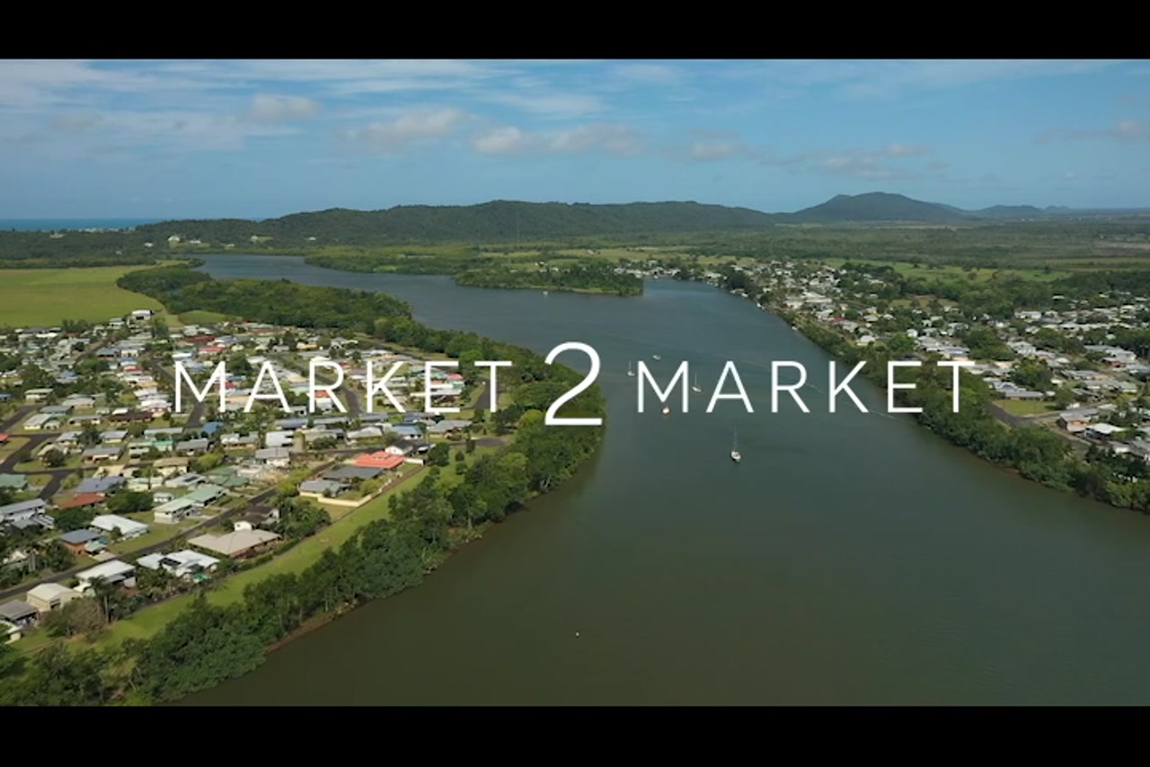 Aerial Footage over the Johnstone River in Innisfail, Far North Queensland