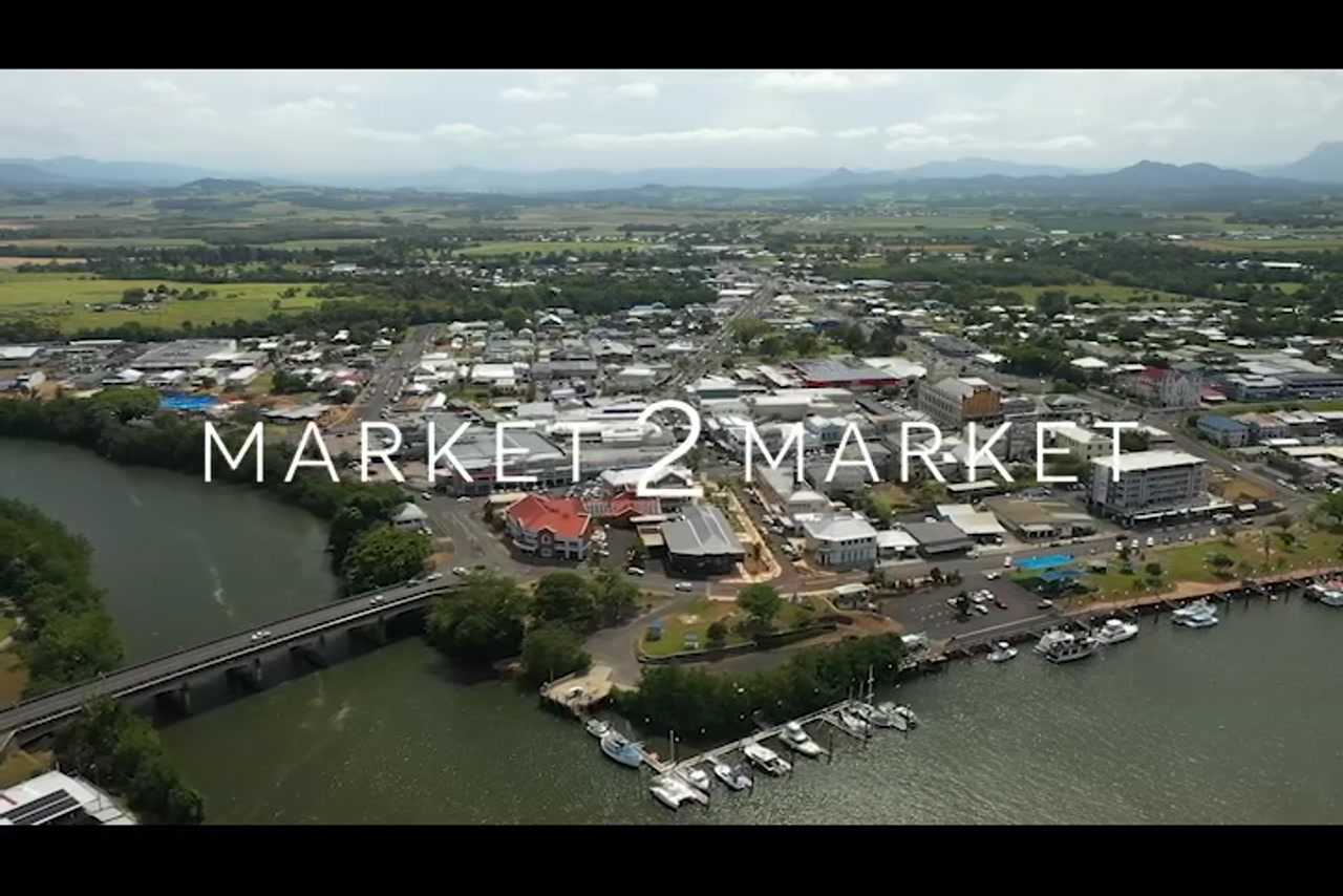 Aerial Footage over the Town of Innisfail, Far North Queensland