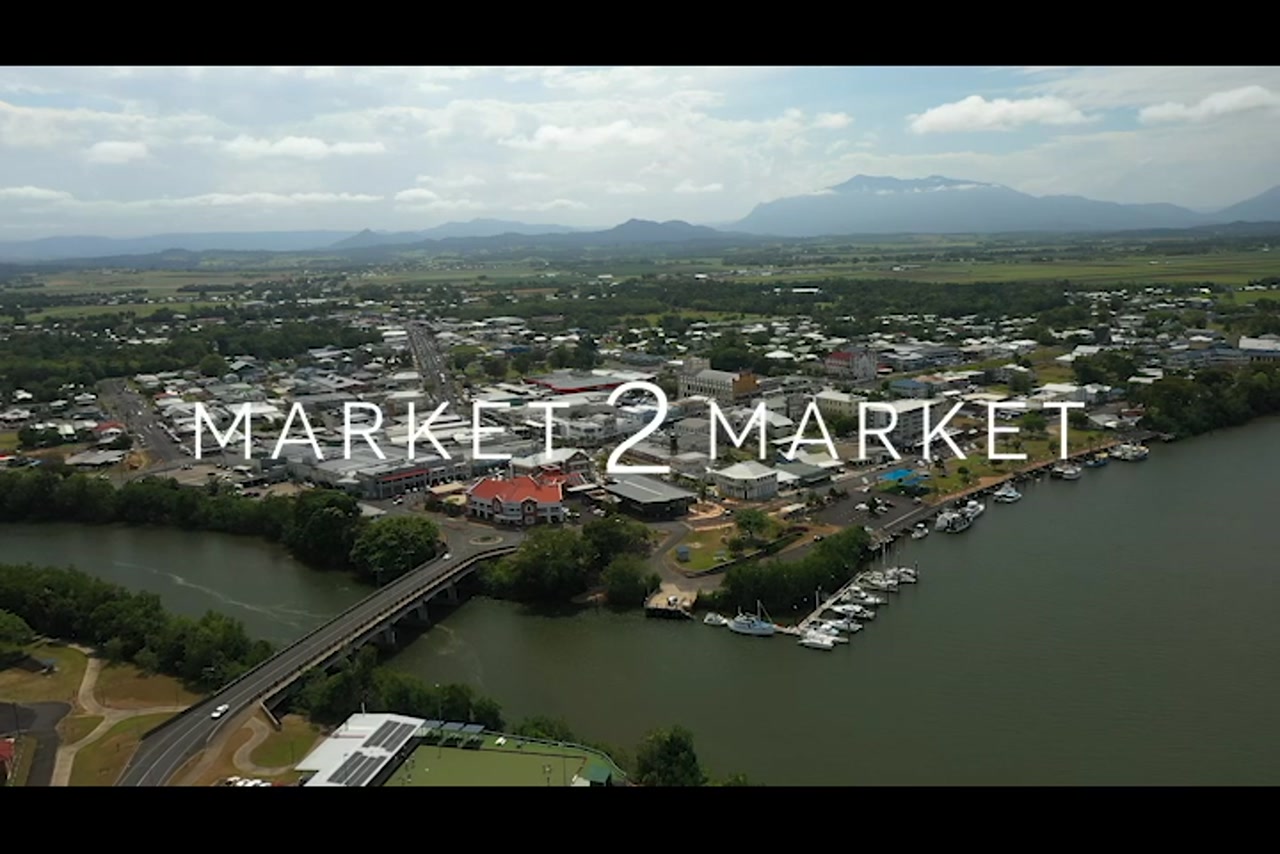 Aerial Footage over the Town of Innisfail, Far North Queensland