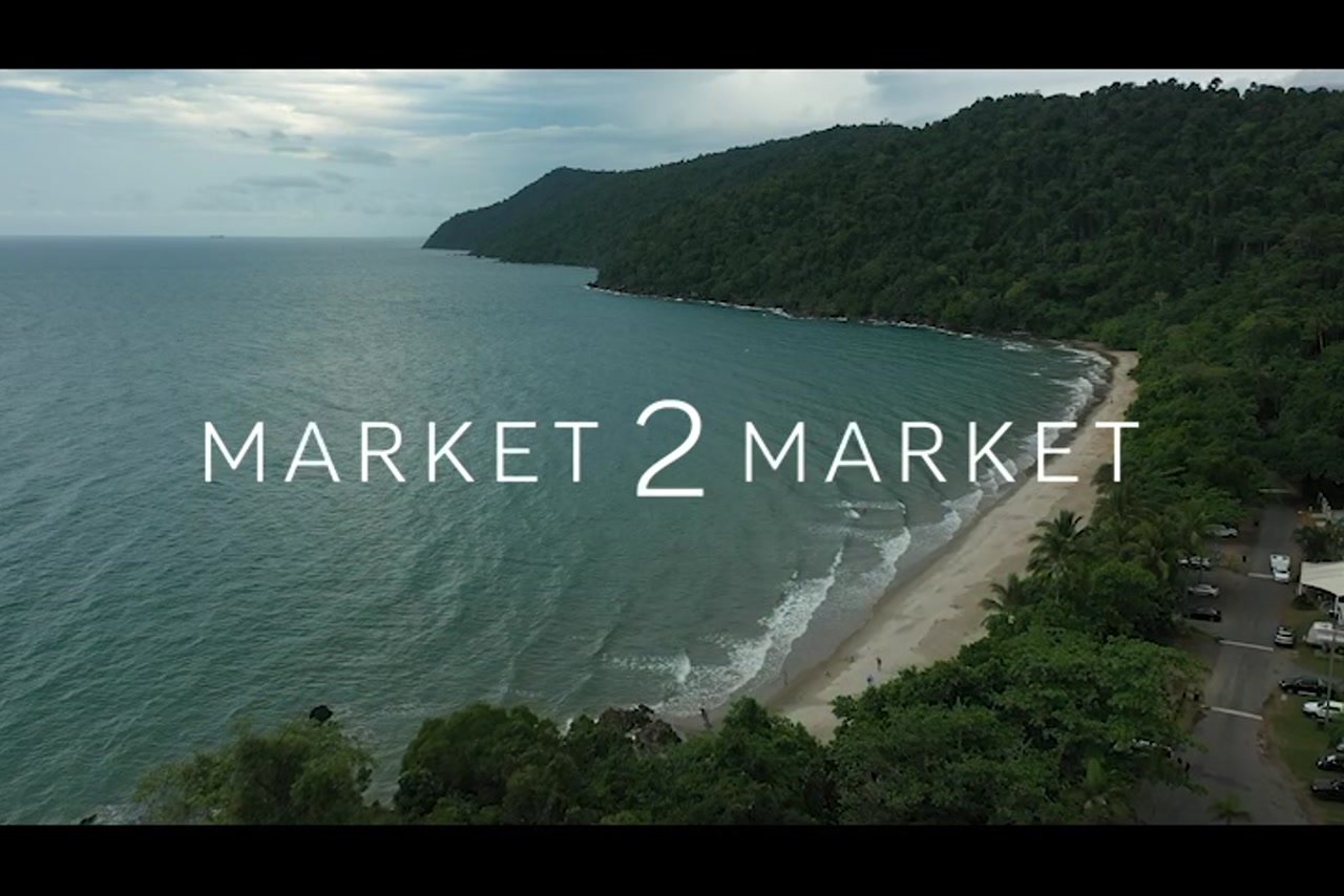 Aerial footage of secluded beach in Far North Queensland
