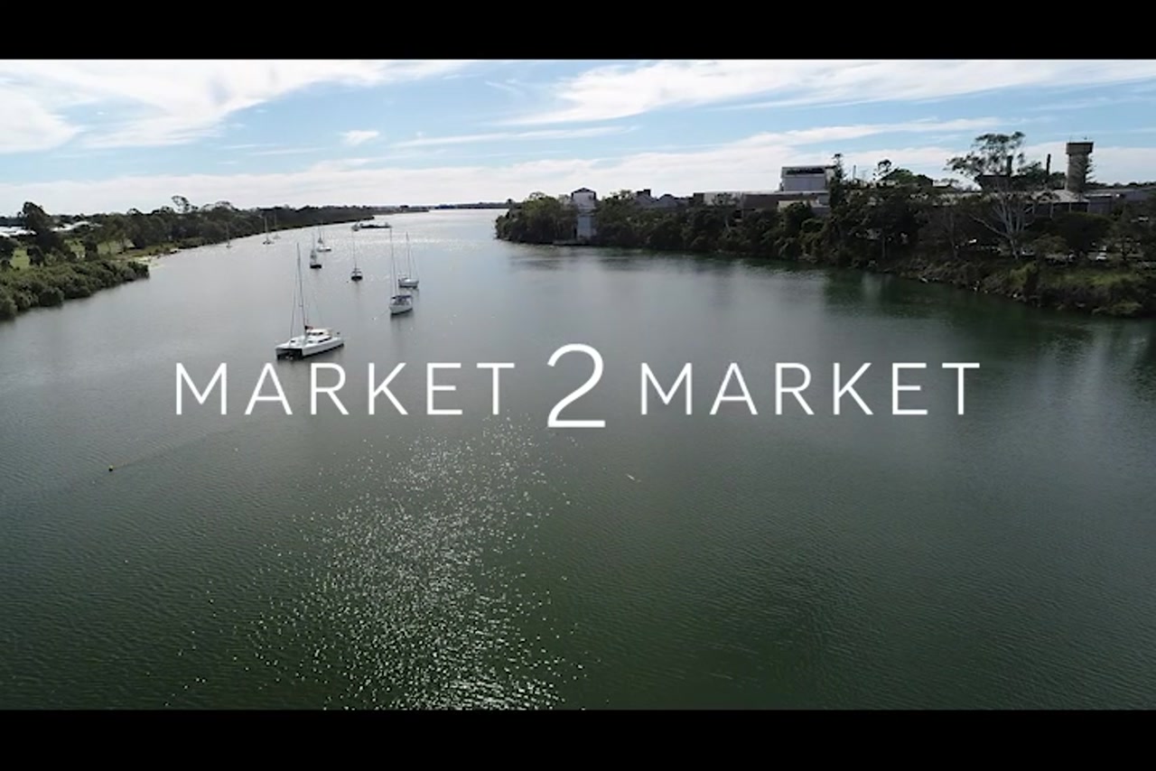 Aerial footage over Burnett River and Bundaberg Town