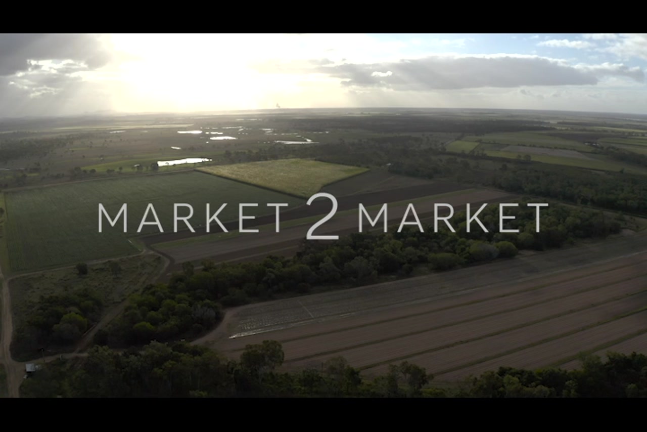 Aerial footage of farmland at Dusk, North Queensland
