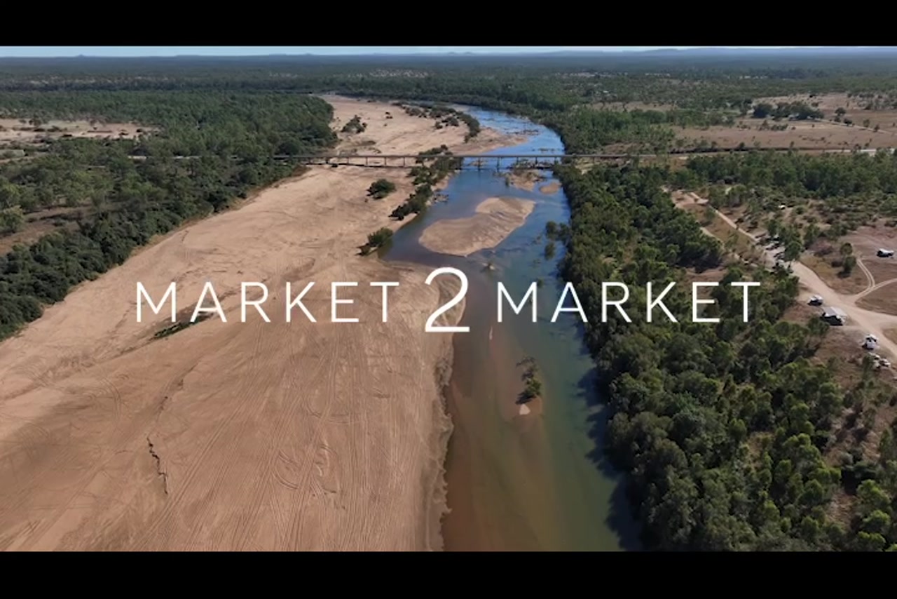 Aerial View of Twin Rail Bridge at Burdekin River at Macrossan Park near Charters Towers.