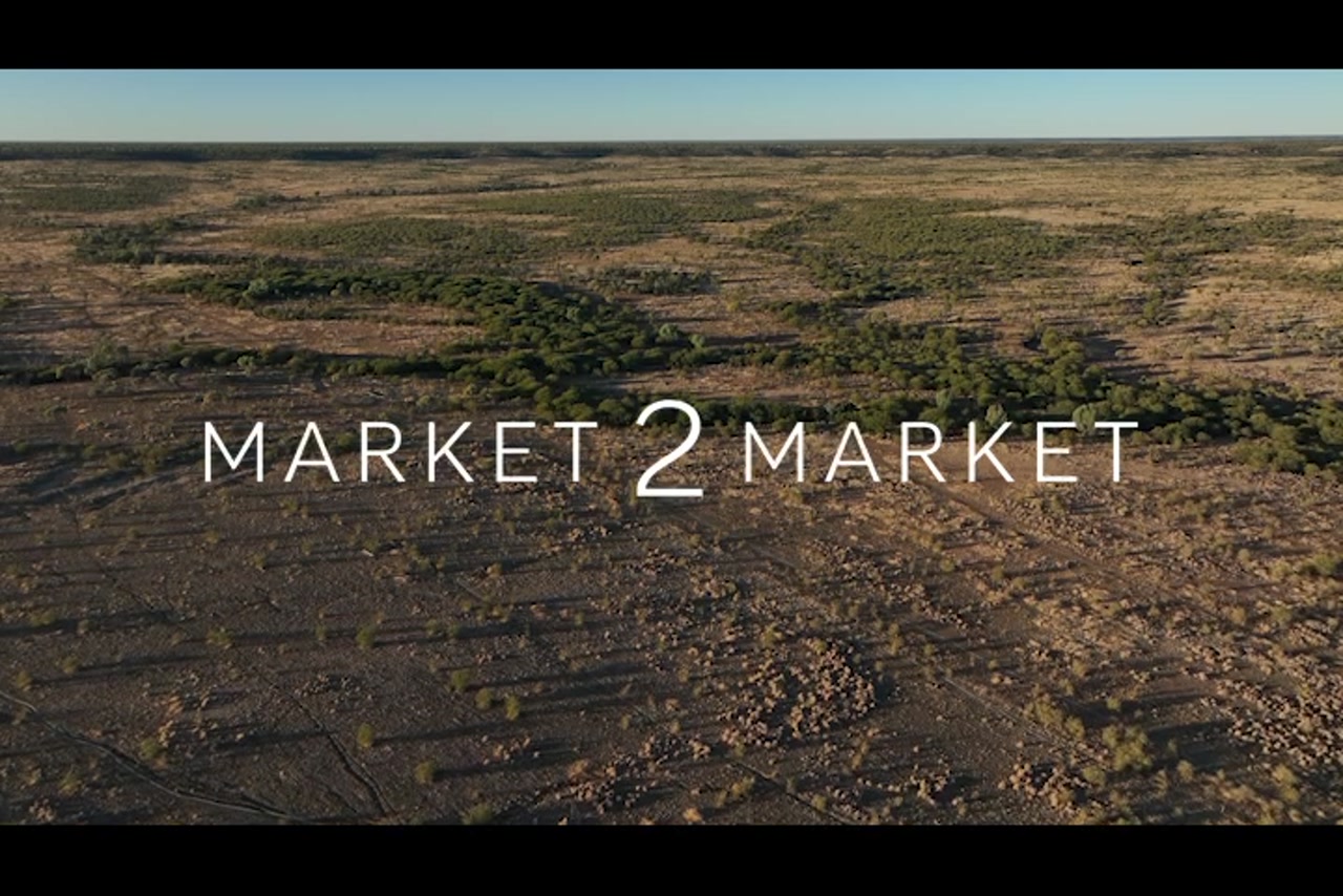 Aerial footage over arid outback landscape