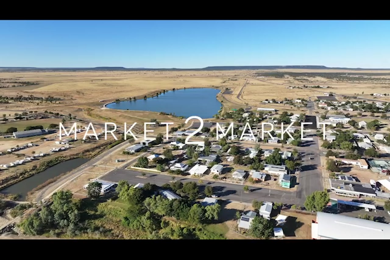 Aerial footage of Hughenden Recreational Lake and Township