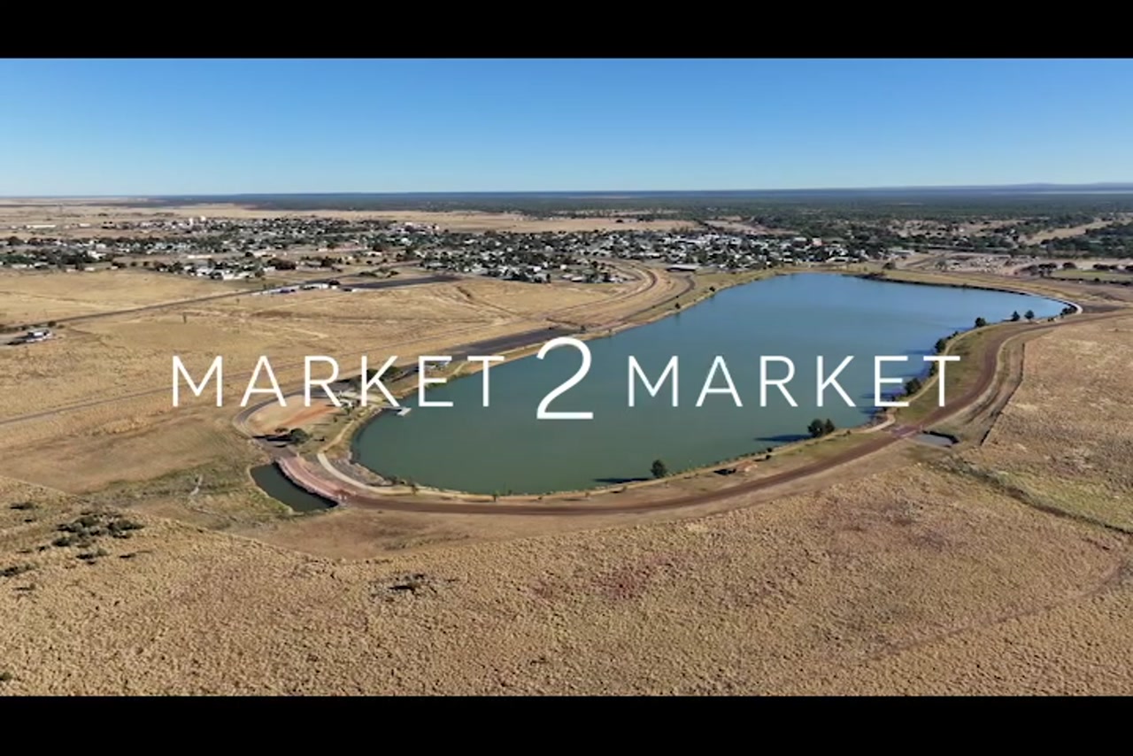 Aerial footage of Hughenden Recreational Lake and Township