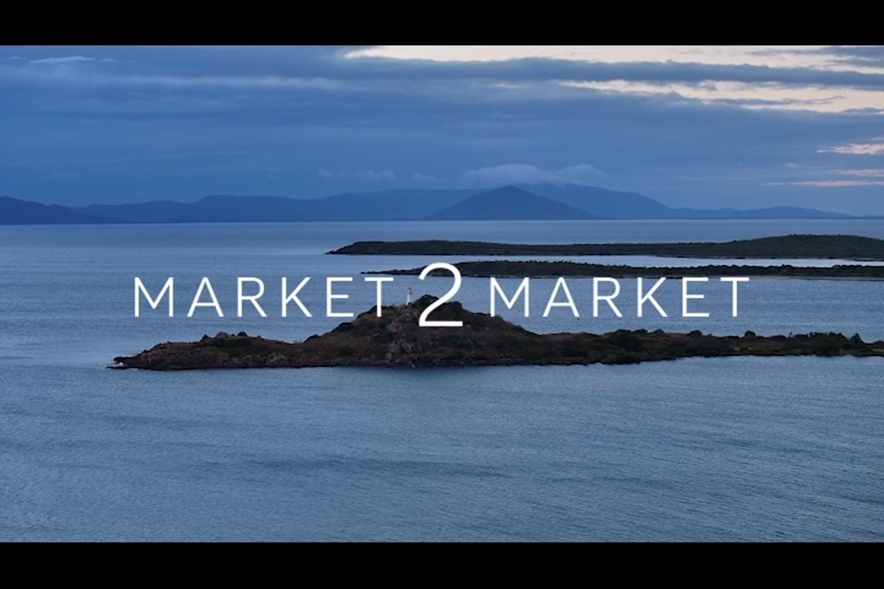Aerial footage of North Head Lighthouse at Dusk, Bowen