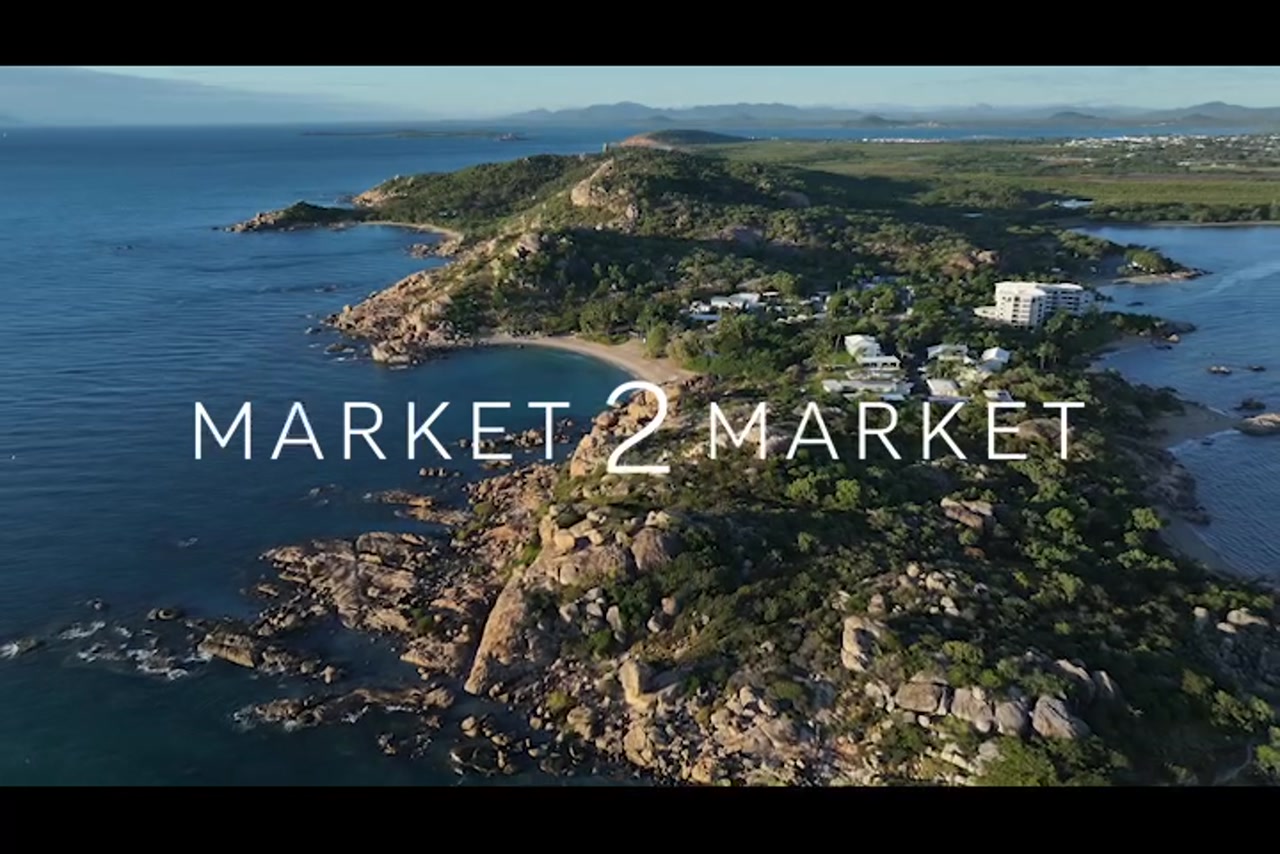 Aerial footage over Horseshoe Bay, Bowen
