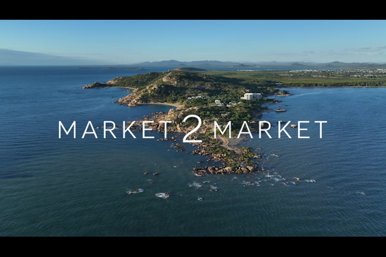 Aerial footage over Horseshoe Bay, Bowen