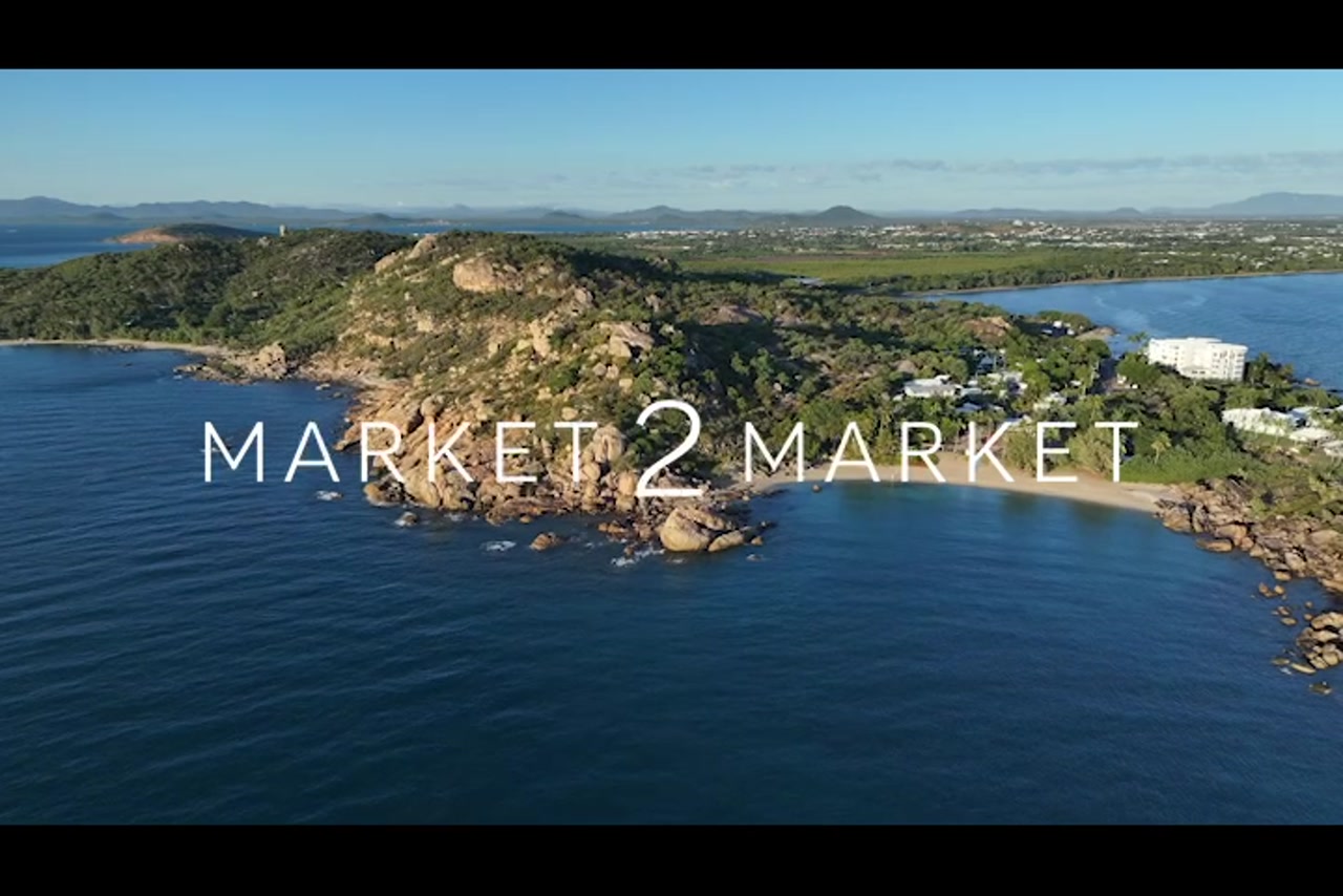 Aerial footage over Horseshoe Bay, Bowen