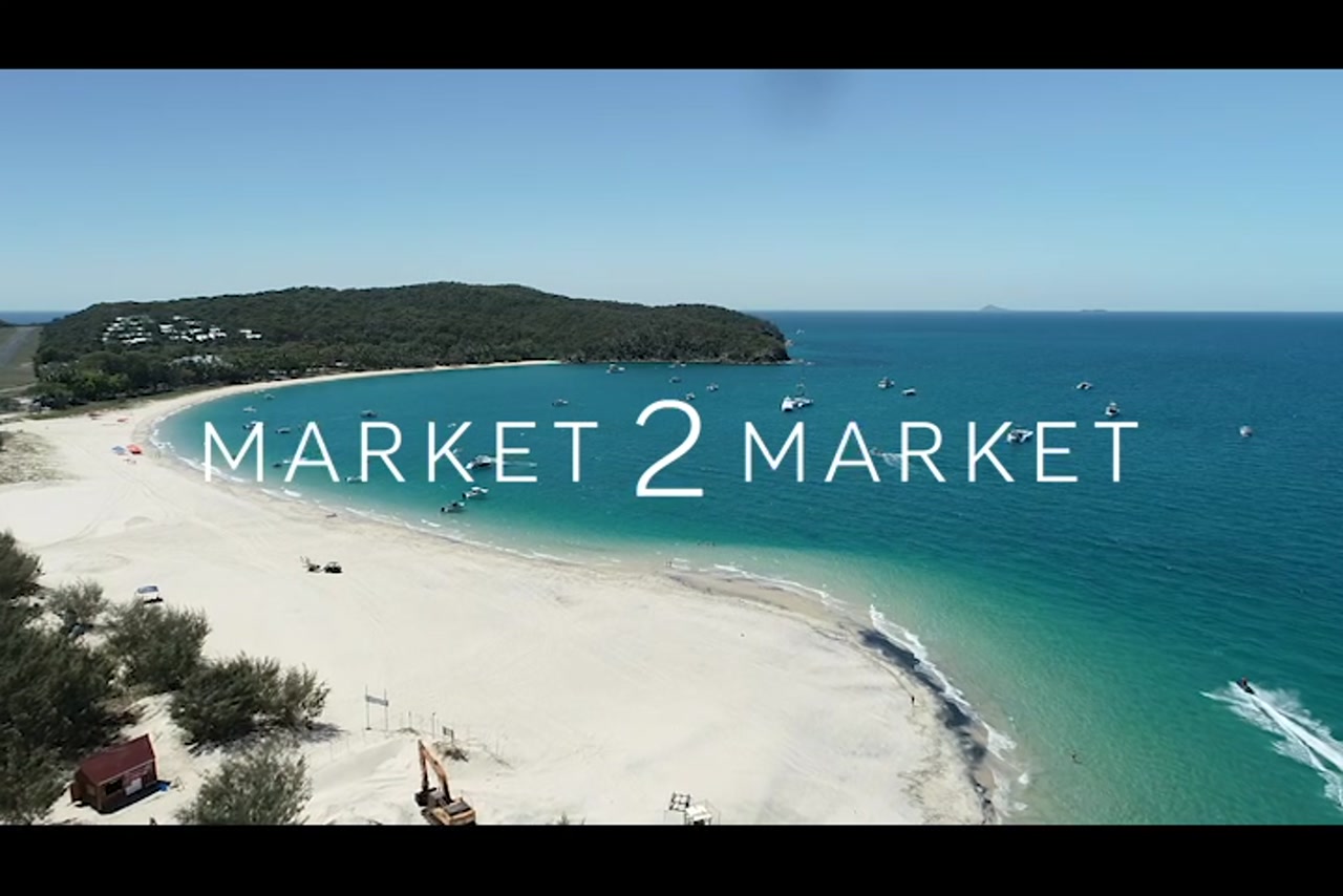 Aerial footage over Fisherman’s Bay, Great Keppel Island