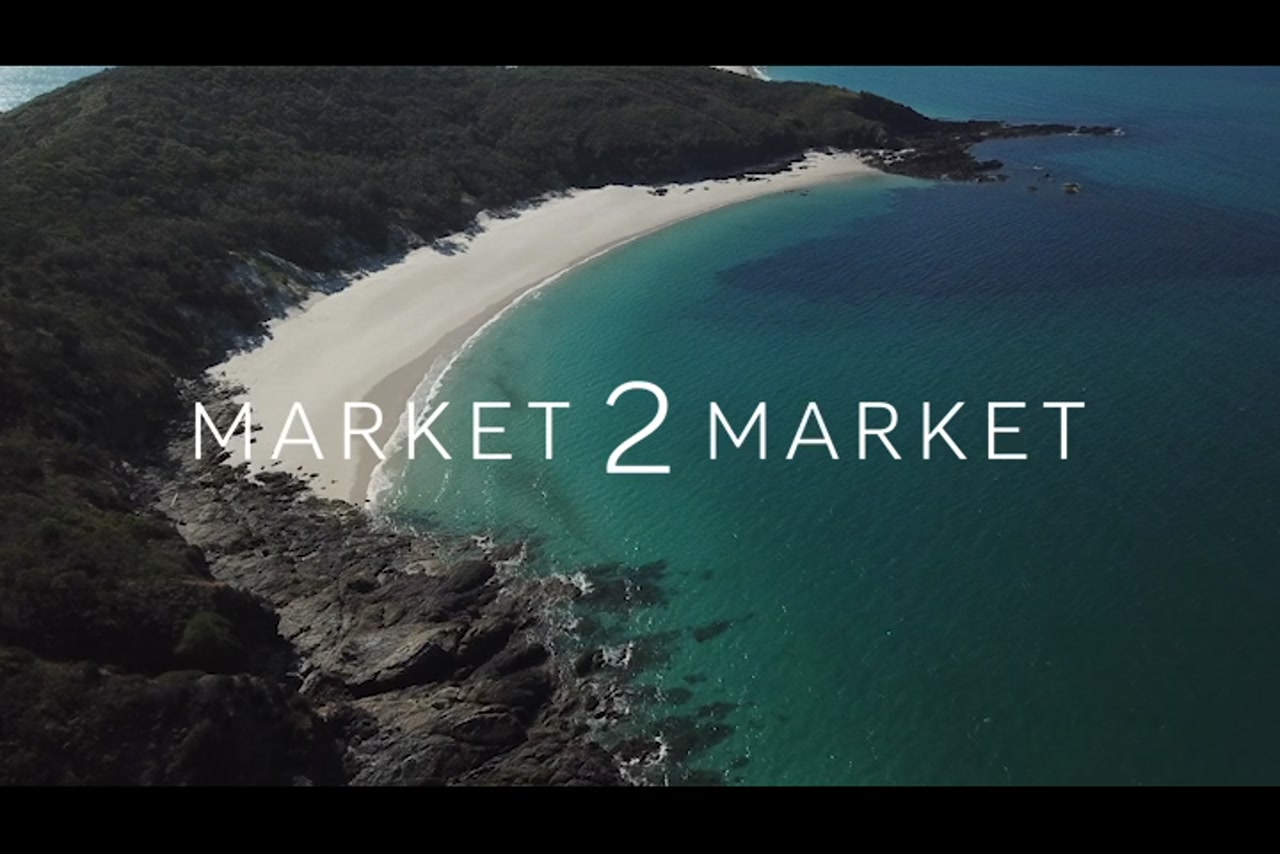Aerial footage of secluded bay on Great Keppel Island