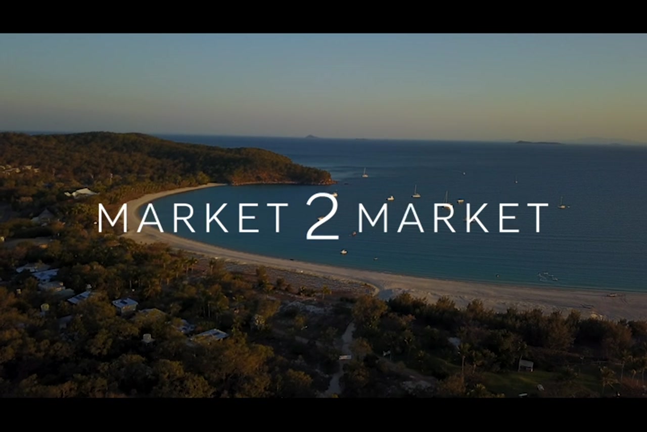 Aerial footage over Fisherman’s Bay, Great Keppel Island