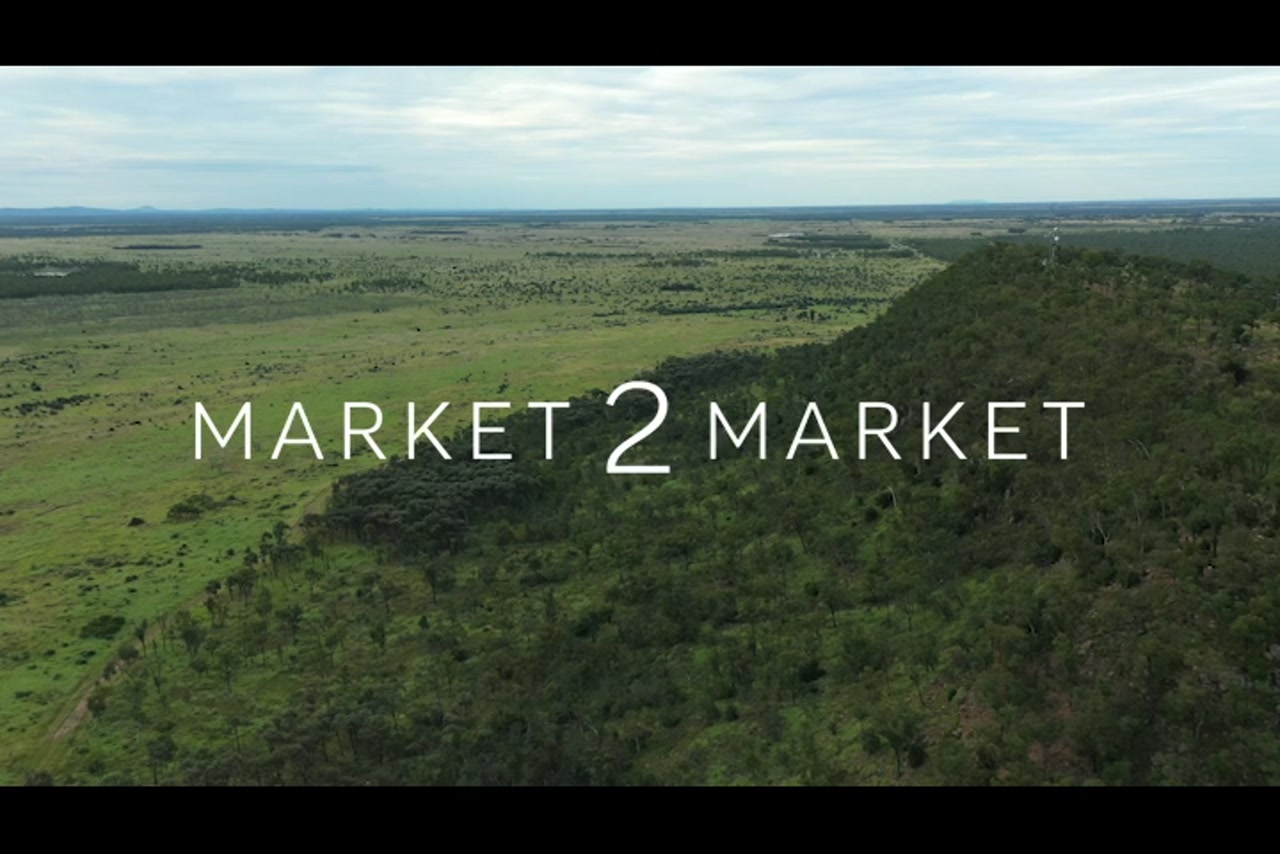 Aerial footage over green rural landscape, Central Queensland