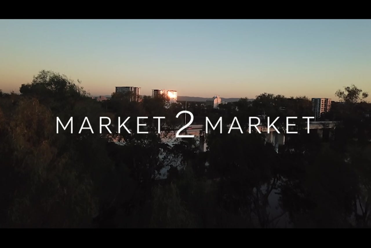 Aerial footage over the Neville Hewitt Bridge and Fitzroy River at Dusk, Rockhampton