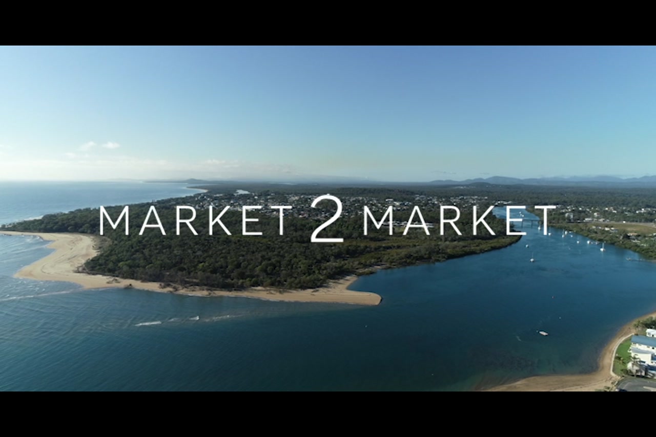 Aerial footage over Tannum Sands / Boyne Island