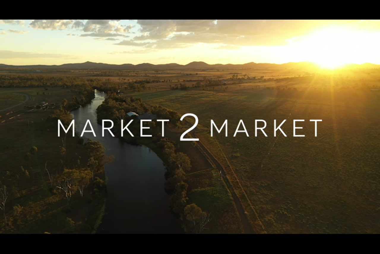 Aerial footage over rural property along Hedlow Creek at dusk