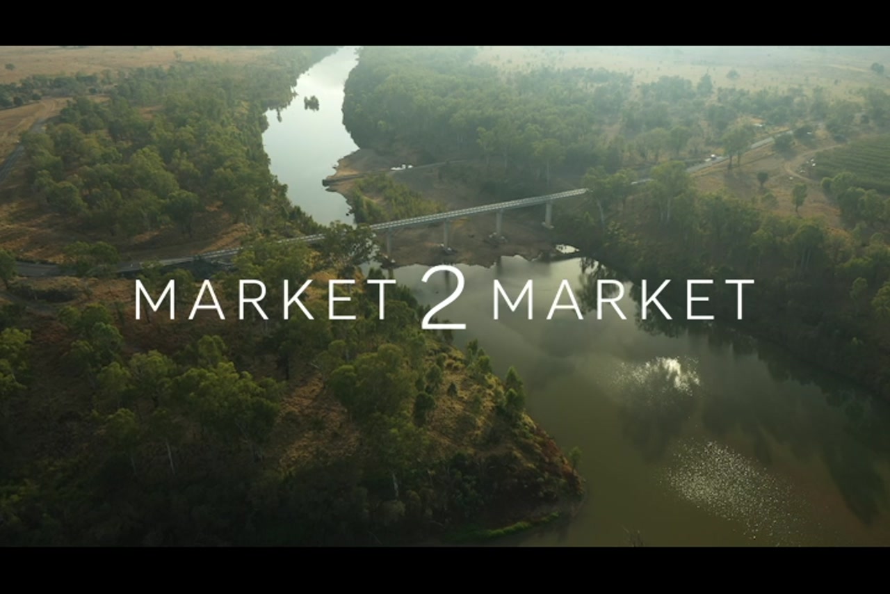 Aerial footage over Riverslea Bridge over the Fitzroy River