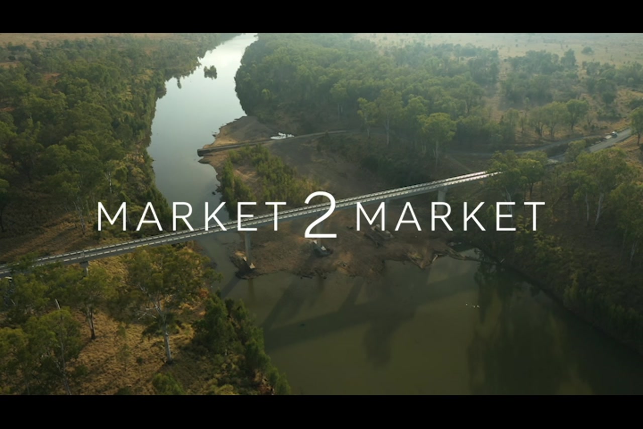 Aerial footage over Riverslea Bridge over the Fitzroy River