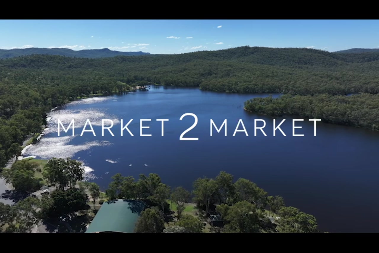 Aerial footage over a lake in Central Queensland