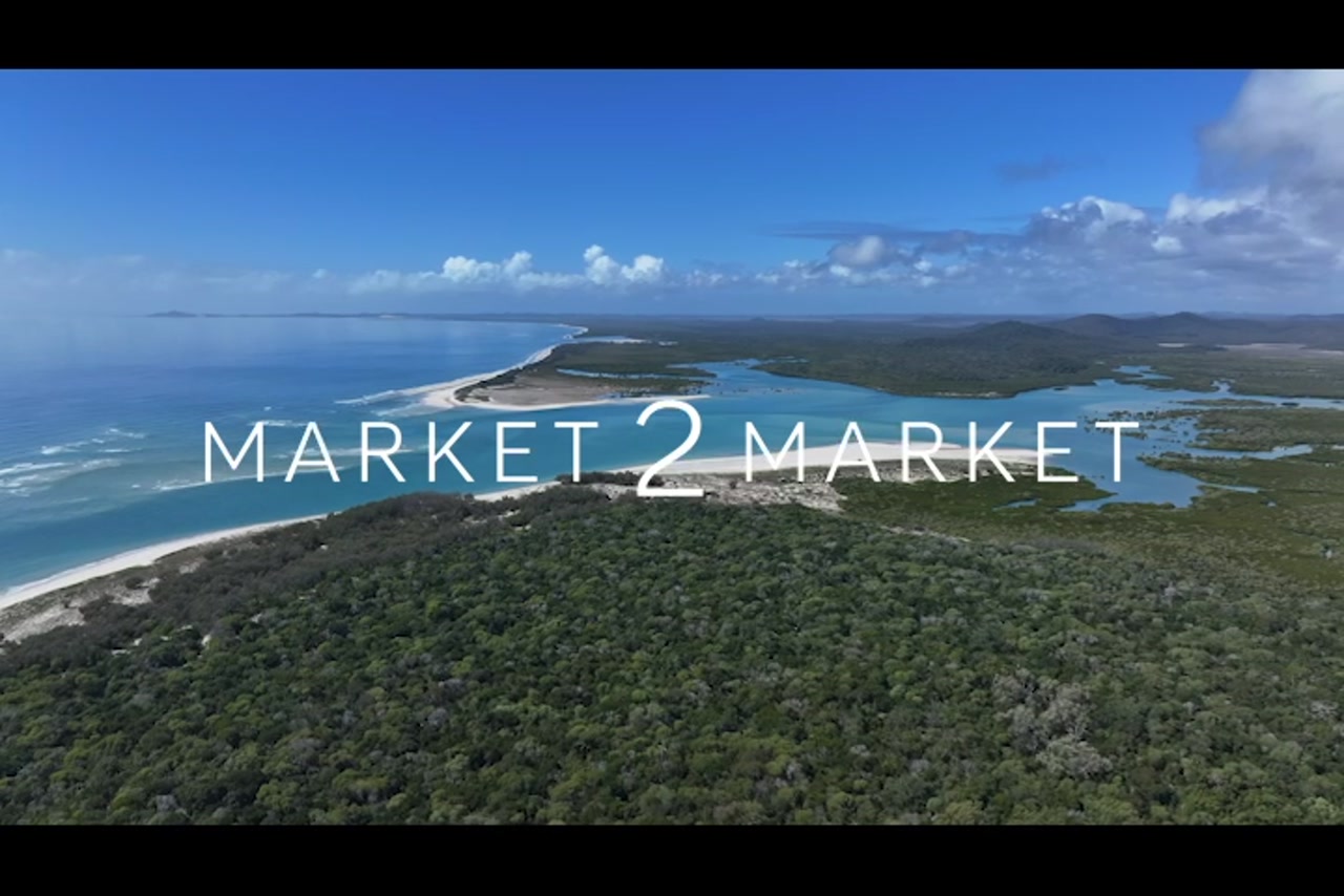 Aerial footage of coastline of Curtis Island