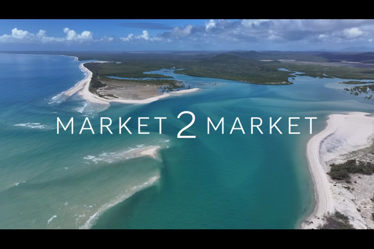 Aerial footage of coastline of Curtis Island
