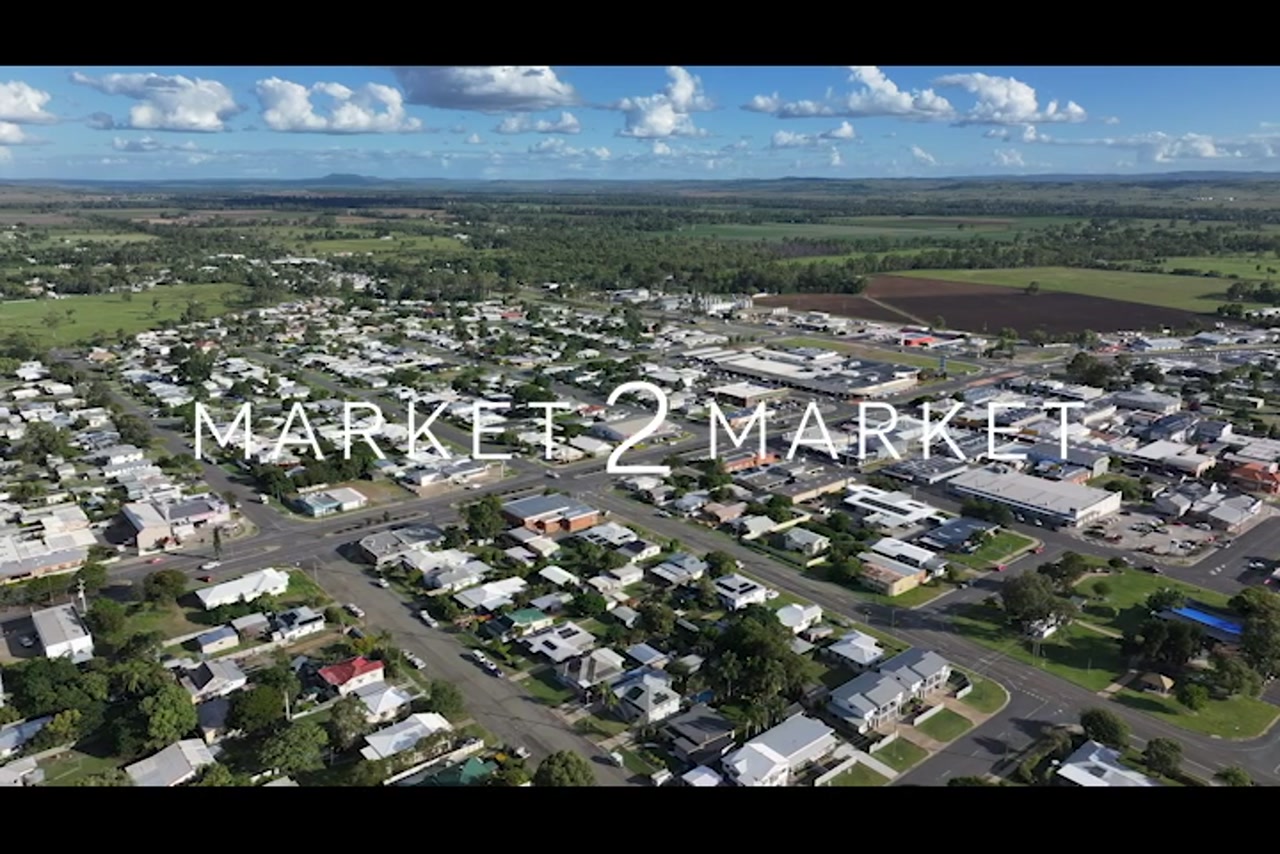 Aerial footage over residential suburb in the Rockhampton area