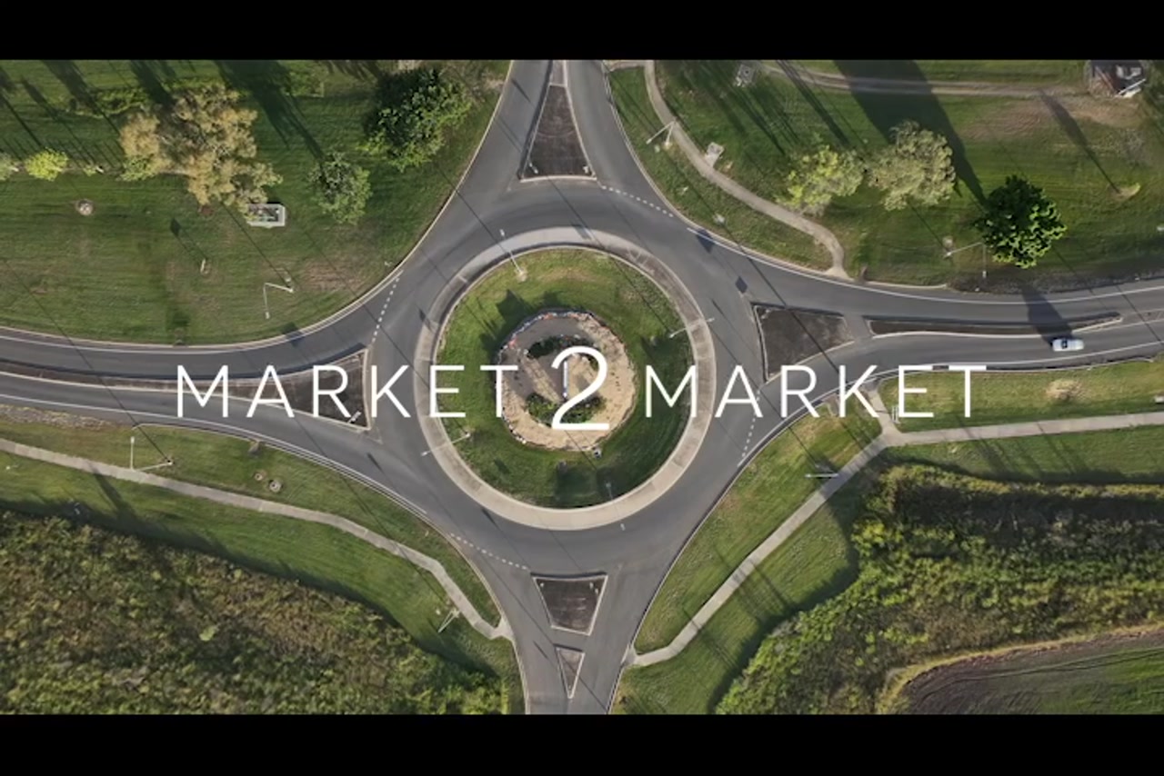 Overhead aerial footage of large roundabout in the Yeppoon area