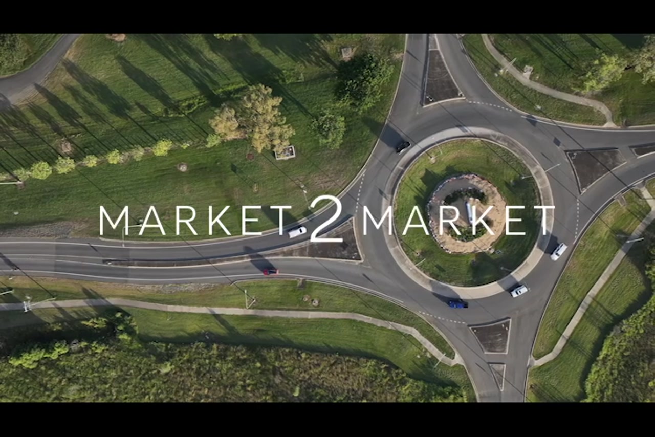 Overhead aerial footage of large roundabout in the Yeppoon area