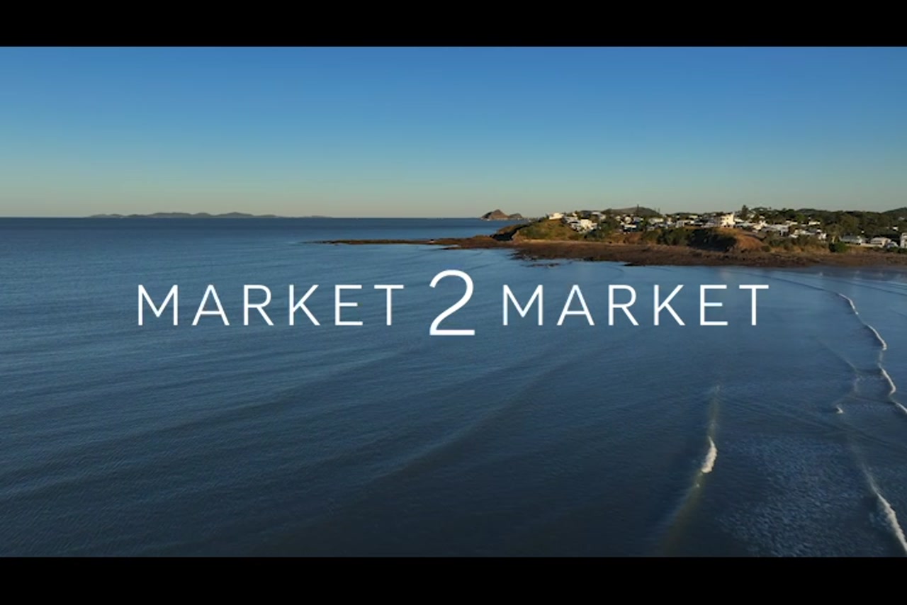 Aerial footage over coastline and residential area in the north of Yeppoon
