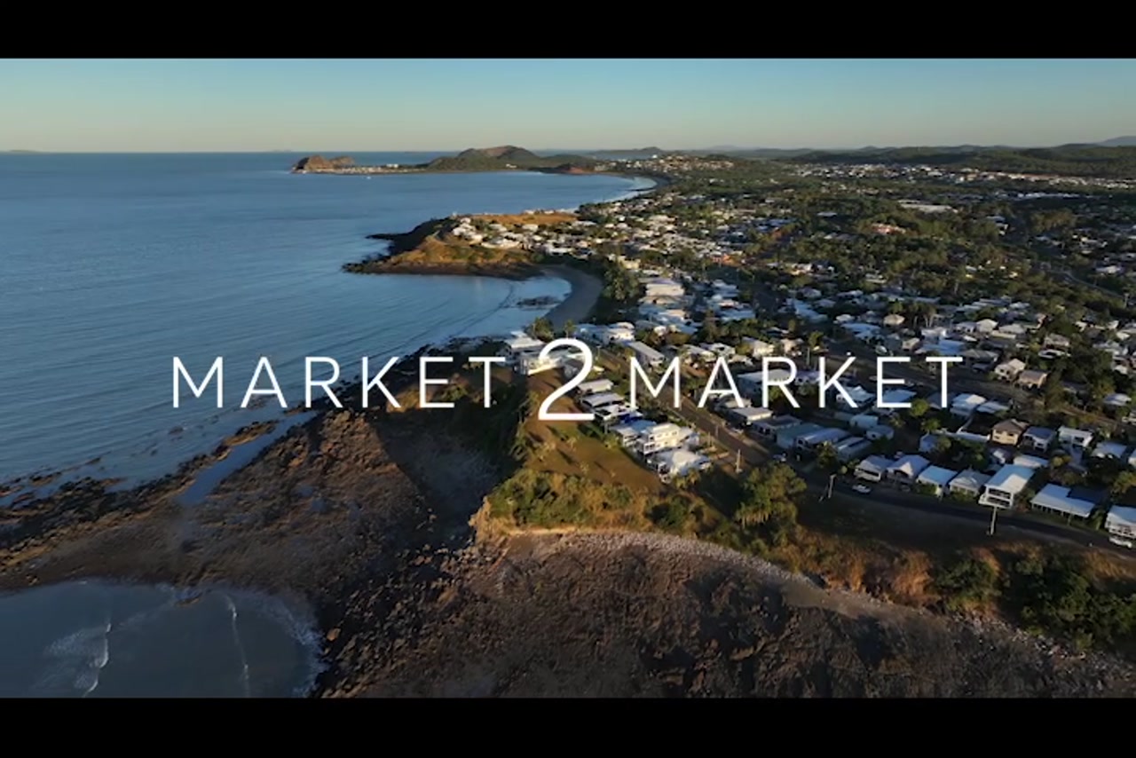 Aerial footage over coastline and residential area in the north of Yeppoon