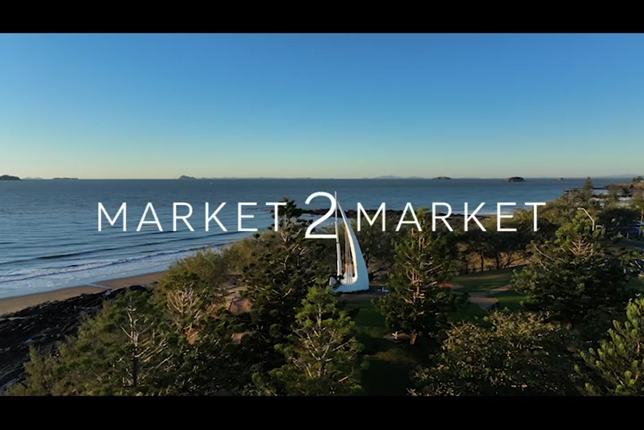 Aerial footage of The Singing Ship statue at Emu Park near Yeppoon